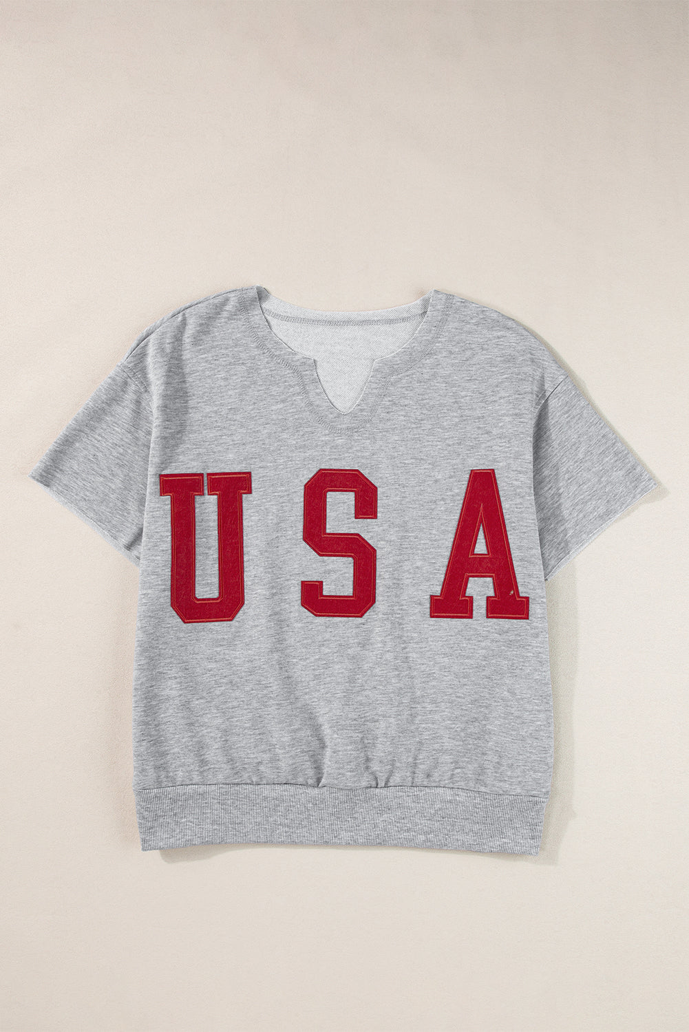 USA Notched Short Sleeve T-Shirt - Patriotic Graphic Tee