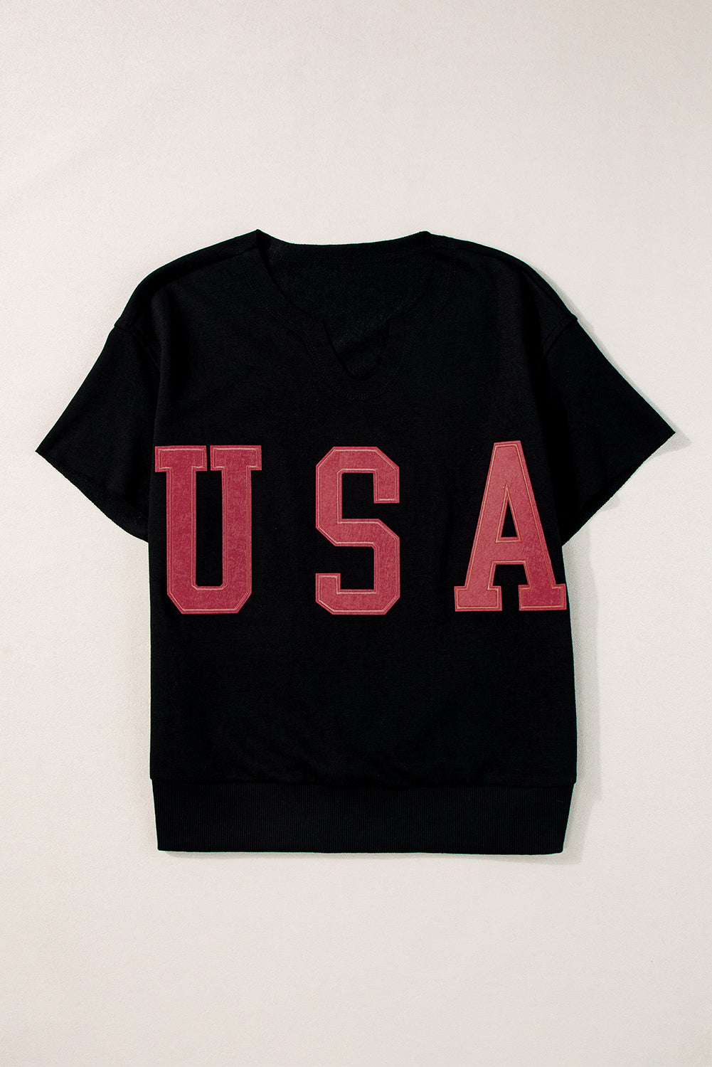 USA Notched Short Sleeve T-Shirt - Patriotic Graphic Tee