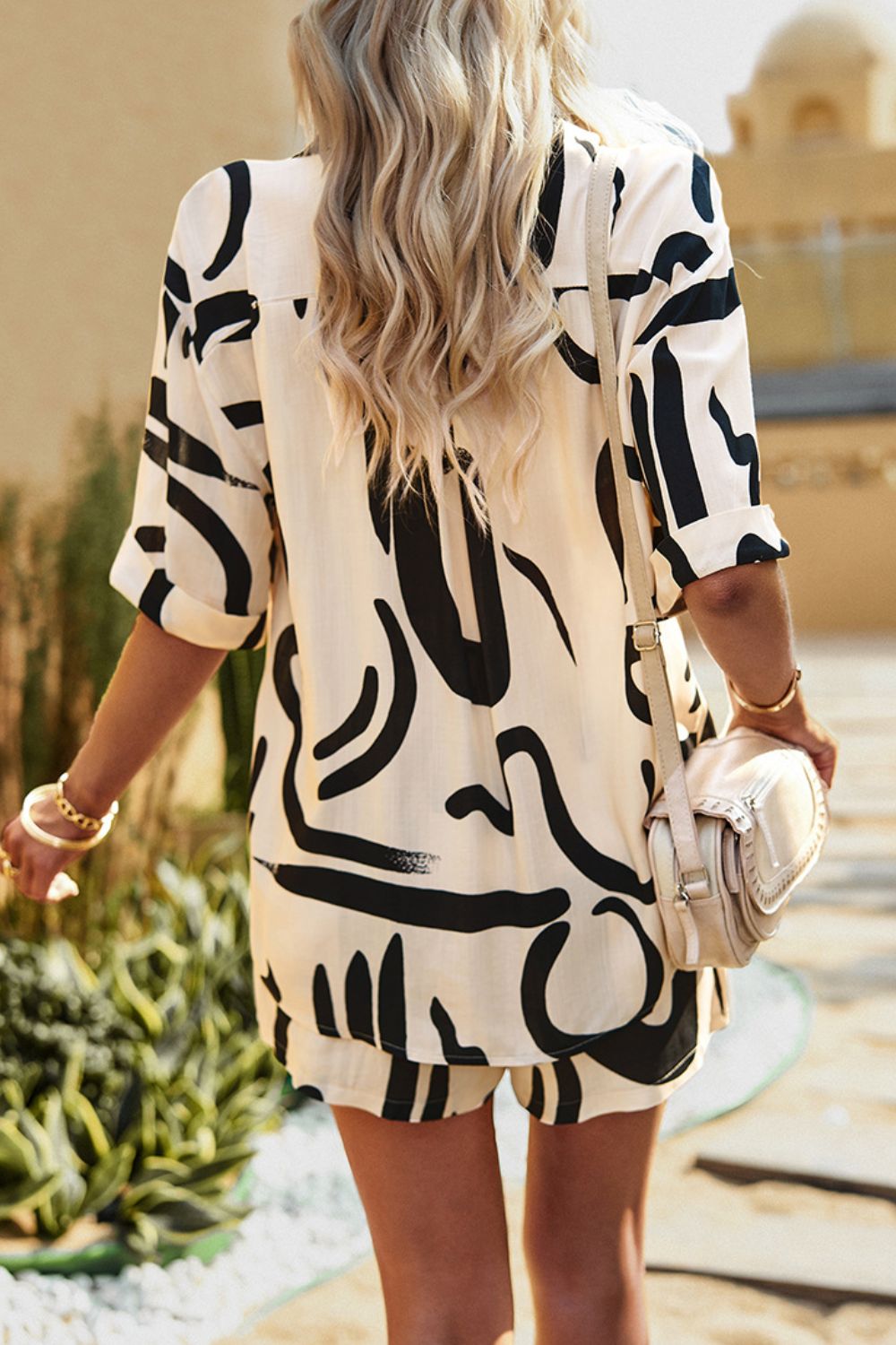 Printed Dropped Shoulder Shirt and Shorts Set